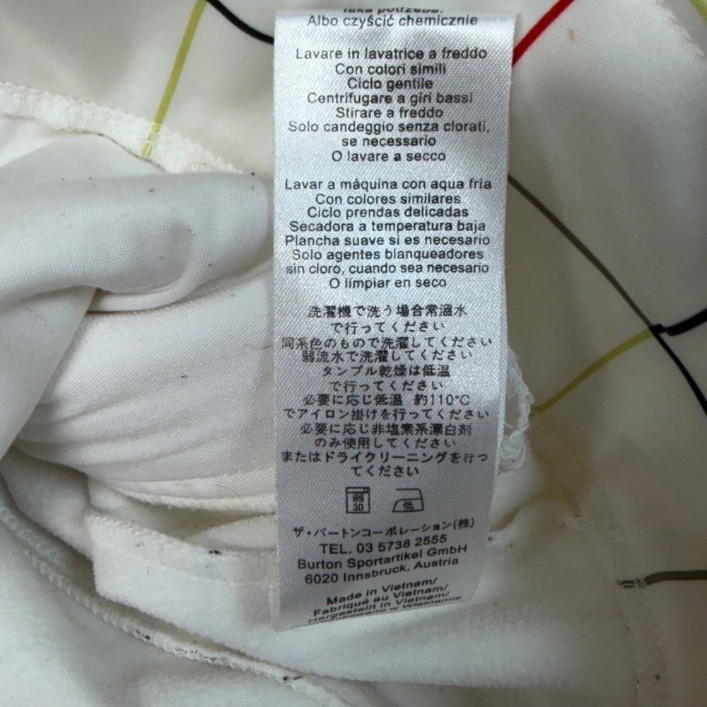 Burton Women's XS Dryride Ski Snowboard Jacket Cream Grid Y2K - Picture 13 of 13